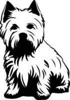 West Highland White Terrier   black silhouette vector