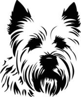 West Highland White Terrier   black silhouette vector