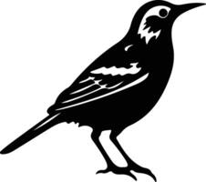 western meadowlark  black silhouette vector