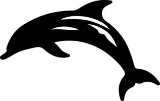 white-spotted dolphin  black silhouette vector