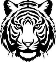 white tiger  black silhouette vector
