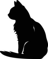 wild cat  black silhouette vector