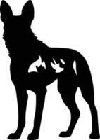 wild dog  black silhouette vector