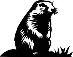 woodchuck black silhouette vector