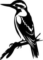 woodpecker black silhouette vector