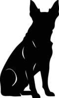 working dog  black silhouette vector