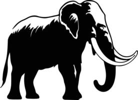 lanoso mamut negro silueta vector