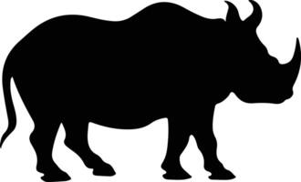 woolly rhinoceros  black silhouette vector