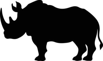 woolly rhinoceros  black silhouette vector