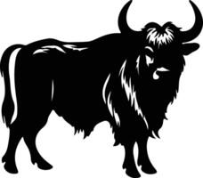 yak  black silhouette vector