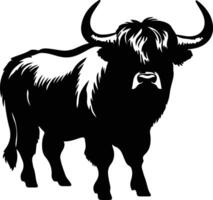 yak  black silhouette vector