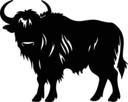 yak  black silhouette vector