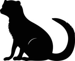 yellow mongoose  black silhouette vector