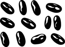 beans  black silhouette vector