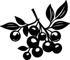 blueberry  black silhouette vector