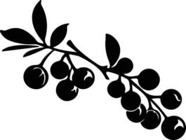 blueberry black silhouette vector