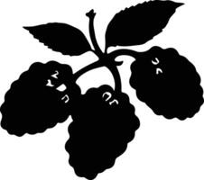 boysenberry  black silhouette vector