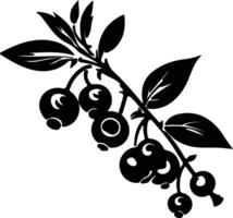 blueberry  black silhouette vector