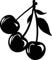 cherry black silhouette vector