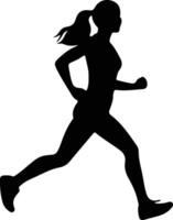 jog  black silhouette vector