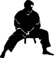 judo  black silhouette vector