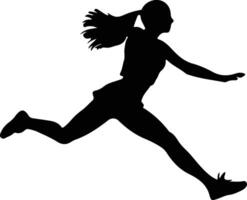 high jump black silhouette vector