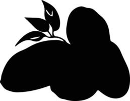 sweet potato  black silhouette vector