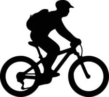 biking  black silhouette vector