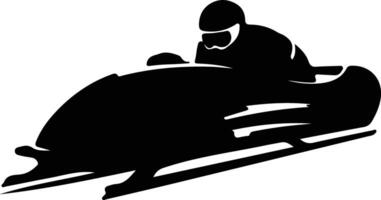 bobsleigh negro silueta vector