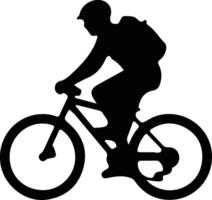 biking  black silhouette vector