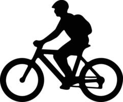 bicycling black silhouette vector