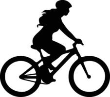 biking  black silhouette vector