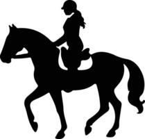 equestrian  black silhouette vector