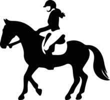 equestrian  black silhouette vector