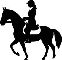 equestrian  black silhouette vector