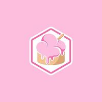 simple logo for ice cream vector