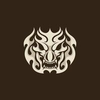 simple logo of monster skull vector