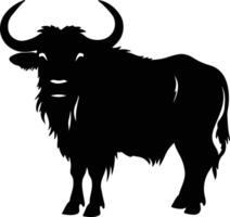 gnu black silhouette vector