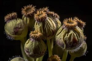 AI generated Bunch of dried flower buds. Generate ai photo