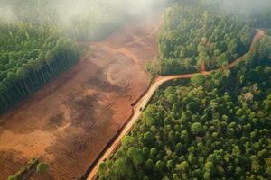 ai generado deforestación selva remoto. generar ai foto