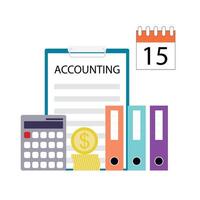 Accounting business concept, calculate financial report, finance report. Vector business accounting concept, report and management finance, illustration of audit and research, analysis plan