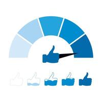 Social media indicator, like chart kit, measurement of popularity. Vector, illustration. Popularity rank, media analytics, web rating, technology community, online user, global connection vector