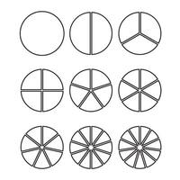 Pie chart or graphic, precieuse part of circle infographic. Vector illustration. Business pie, circular icon, data step section, set progress, isolated document statistics, finance info process