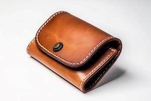 AI generated Leather brown wallet. Generate AI photo