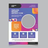 Brochure cover design template with modern geometric graphics vector