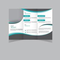 Tri fold brochure design. Teal, orange corporate business template for tri fold flyer. Layout with modern circle photo and abstract background. Creative concept 3 folded flyer or brochure. vector