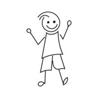 Funny Stick figure hand drawn style for print vector