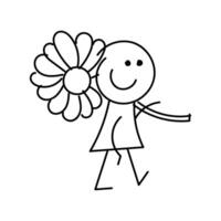 Funny Stick figure hand drawn style for print vector