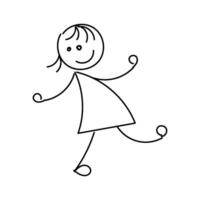 Funny Stick figure hand drawn style for print vector