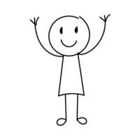 Funny Stick figure hand drawn style for print vector